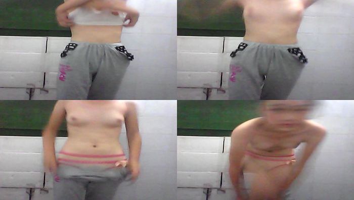 白皙无瑕的皮肤脸颊上光泽红润的幼女为了探索自己身体在卫生间自拍裸照视频